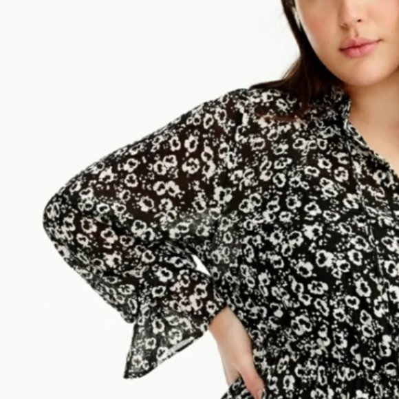 NWT J.Crew Mercantile Drapey Tie-Front Dress in Blossom Print S - Picture 3 of 16